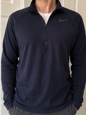 Nike Dark Navy Quarter-Zip Pullover with Swoosh